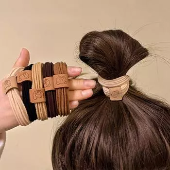 Эластичная прочная элегантная женская веревка для волос с хвостиком, кожаное покрытие, кольцо для волос, аксессуары для волос, головной убор, резиновый ремешок 10 head ropes