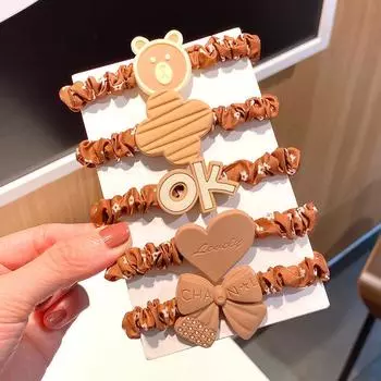 Эластичная прочная резинка женская простая веревка для волос с высоким хвостом 5 шт. в наборе 5#