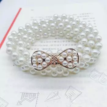 Эластичная пряжка с жемчугом на талии, свитер, декоративная ромбовидная цепочка на талию, модный эластичный пояс для женщин Style 8