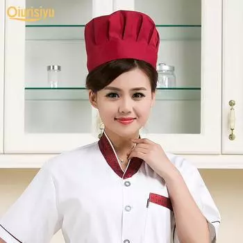 Эластичная регулируемая кухонная шляпа пекаря-повара белый