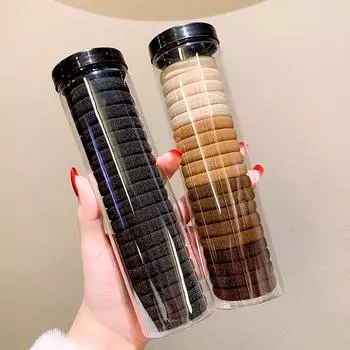 Эластичная резинка для волос для женщин, резинка для пучка, не повреждающая волосы, цветные аксессуары для волос, черная