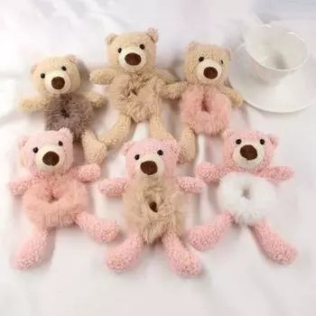 Эластичная резинка для волос, привлекательная мягкая форма медведя-кролика, эластичная удобная плюшевая резинка для волос, держатель для хвоста на каждый день