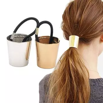 Эластичная резинка для волос с искусственным металлическим готическим узором, повязка для волос, металлическая заколка для волос в стиле панк