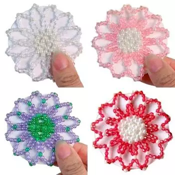 Эластичная сетка для волос Pearl Girls, вязаная крючком, балетная сетка-снуд, милые чехлы для пучков волос для детей белый