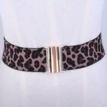 Эластичная ткань с леопардовым принтом, Повседневная эластичная черная завязка для шитья, Пояс, Одинарная петля, Тесьма для талии, Женский поясной ремень, Красная застежка