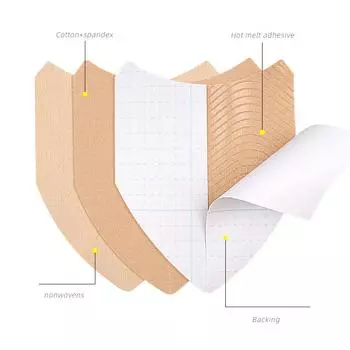 Эластичная ткань V-образная накладка на бедро Невидимая лента для защиты от пота Наклейка на бедро Предотвращает трение Пластыри для снятия давления на тело