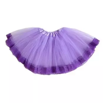 Эластичная юбка-петти для маленьких девочек, праздничные юбки-пачки принцессы для детей 2–8 лет светло-фиолетовый