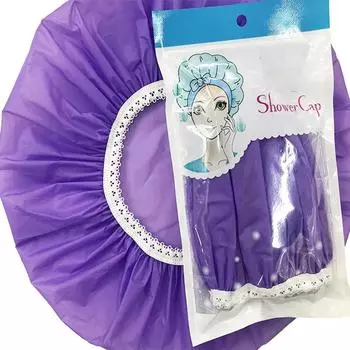 Эластичная водонепроницаемая женская тканевая шапочка для душа, шапочка для купания волос, головной убор, головной убор синий