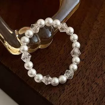 Эластичное кольцо Banyan Tree Pearl Crystal – стильное кольцо Niche Design для женщин One Size