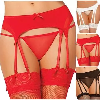 Эластичное сексуальное кружевное нижнее белье, юбка, нижнее белье, подвязки, нижнее белье, короткие трусы One size красный
