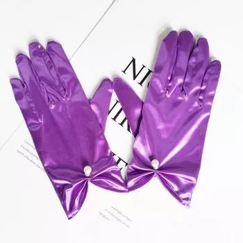 Эластичные атласные перчатки однотонные танцевальные митенки мероприятия активности платье сценические перчатки женские