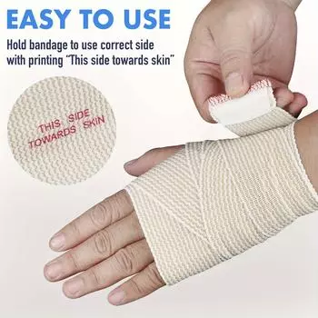 Эластичные бинты 4 шт. - компрессионные хлопковые с двойной застежкой-липучкой, спорт и поддержка, а также первая помощь для спорта, медицины, восстановления после травм 3 In Wide X 15 Feet