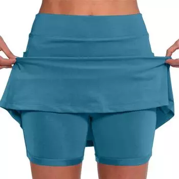 Эластичные брюки-кюлоты для йоги для женщин, однотонные спортивные шорты, легкие узкие однотонные бегуны с высокой талией M синий