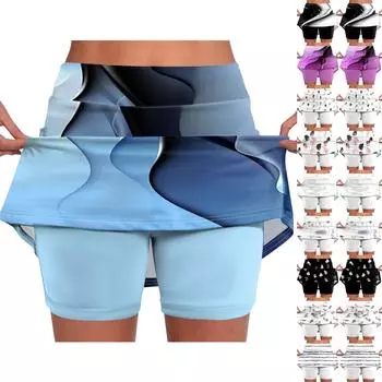 Эластичные брюки-кюлоты для йоги для женщин, спортивные шорты с принтом, легкие узкие однотонные бегуны с высокой талией L синий