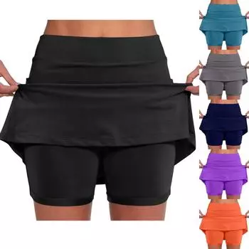 Эластичные брюки-кюлоты для йоги для женщин, однотонные спортивные шорты, легкие узкие однотонные бегуны с высокой талией L чёрный