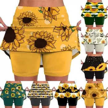 Эластичные брюки-кюлоты для йоги для женщин, спортивные шорты с принтом, легкие узкие джоггеры с высокой талией и принтом S