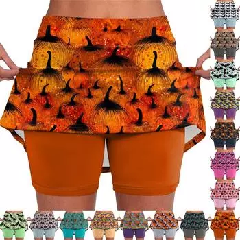 Эластичные брюки-кюлоты для йоги для женщин, спортивные шорты с принтом, легкие узкие бегуны с высокой талией L циан