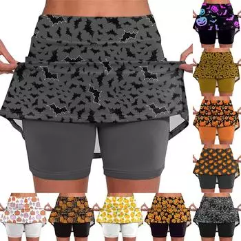 Эластичные брюки-кюлоты для йоги для женщин, спортивные шорты с принтом, легкие узкие бегуны с высокой талией M чёрный