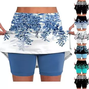 Эластичные брюки-кюлоты для йоги для женщин, спортивные шорты с принтом, легкие узкие однотонные бегуны с высокой талией L синий