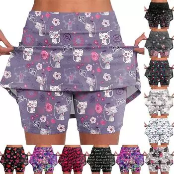 Эластичные брюки-кюлоты для йоги для женщин, спортивные шорты с принтом, легкие узкие однотонные бегуны с высокой талией XL фиолетовый
