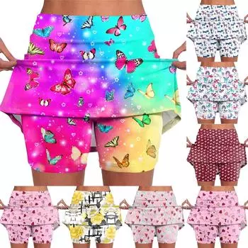 Эластичные брюки-кюлоты для йоги для женщин, спортивные шорты с принтом, легкие узкие однотонные бегуны с высокой талией XL жёлтый