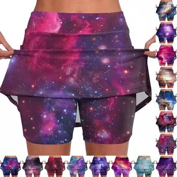 Эластичные брюки-кюлоты для йоги для женщин, спортивные шорты с принтом, легкие узкие однотонные бегуны с высокой талией L синий