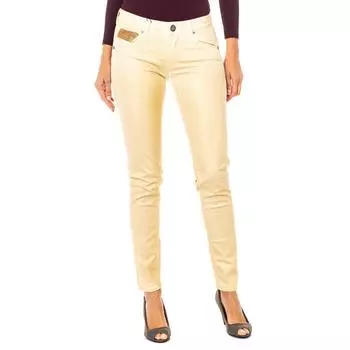 Эластичные брюки с блестящим эффектом и зауженным краем HWT012 женщина 26-USA золотой