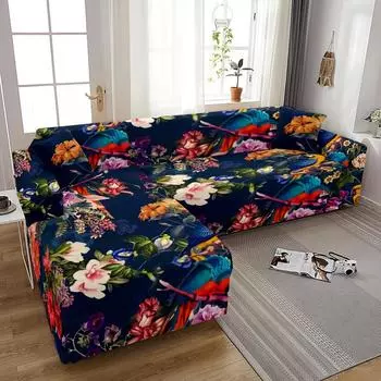 Эластичные чехлы для диванов с цветочным принтом для гостиной, чехол для дивана с цветочным принтом, эластичный секционный чехол, защитный чехол для мебели 1 seat 90-140cm