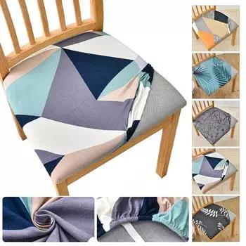 Эластичные чехлы на сиденья стула с принтом, дешевая подушка сиденья, чехол для обеденной, защита для стула, съемный моющийся чехол на стул 1 Piece