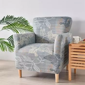 Эластичные чехлы на стулья с цветочным принтом, эластичные чехлы на клубные кресла, одинарные чехлы, регулируемые чехлы на диваны для учебы, барная стойка, дом