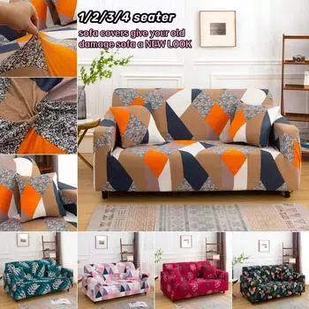 Эластичные чехлы с цветочным принтом, чехлы для диванов-кроватей, чехлы для угловых диванов в гостиной, чехлы для секционных кресел на 1/2/3/4 сиденья 1-seat 90-140cm