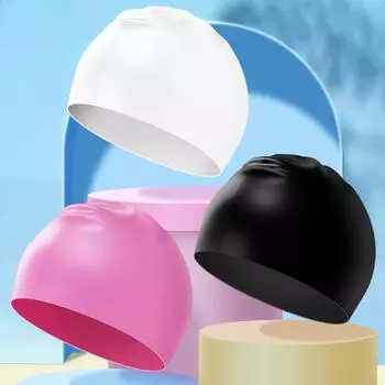 Эластичные и мягкие силиконовые шапочки для плавания, водонепроницаемая защита ушей, шапочки для плавания для родителей и детей, увеличенная шапочка для плавания, аксессуары для бассейна 22cm child белый