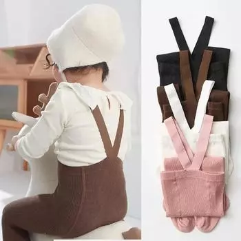 Эластичные колготки для девочек, хлопковые колготки с подвязками, леггинсы для детей, детские чулки, весенние и осенние детские носки, колготки для малышей S белый