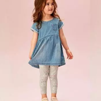 Эластичные леггинсы для малышей и детей - Носить на улице 100 светло-серый