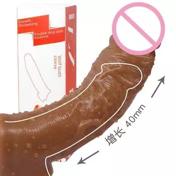 Эластичные накладки на пенис «Волчий зуб»: Удлиненная и утолщенная, подходит для всех размеров, контрацептивная игрушка для пар Bag