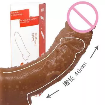 Эластичные насадки на пенис из волчьего зуба для всех размеров, увеличенной длины и толщины - контрацептивная секс-игрушка для пар bagged
