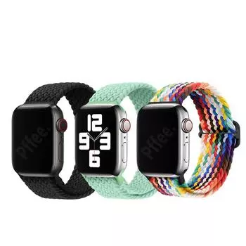 Эластичные нейлоновые ремешки Pffee для Apple Watch 9, 8, 7, 6 SE, 5, 4, 3, 2, ремешки для часов 45 мм, 41 мм, 44 мм, 40 мм, 38 м, 42 мм 38 40 41mm