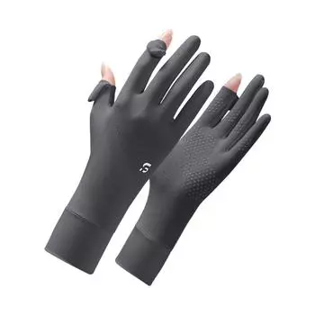 Эластичные перчатки Ice Silk Перчатки Ice Silk для езды на велосипеде, для женщин и девочек темно серый