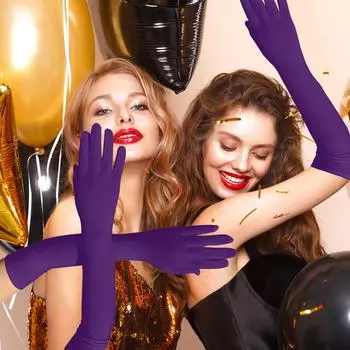 Эластичные перчатки из молочного шелка для вечеринок, выступлений, баров, балов, нарядов One Size