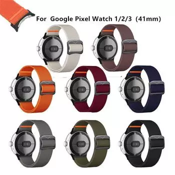 Эластичные плетеные ремешки для Google Pixel Watch 1 2 3 41 мм нейлоновый регулируемый браслет аксессуары с бежевый