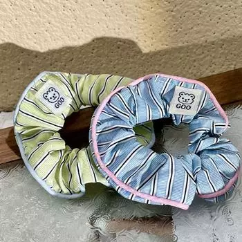 Эластичные полосатые резинки для волос, большие женские резинки для волос, симпатичные корейские резинки для волос для девочек жёлтый