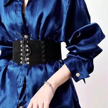 Эластичные пояса-кушаки из искусственной кожи с регулируемой талией, готические замшевые наряды с широким поясом бежевый