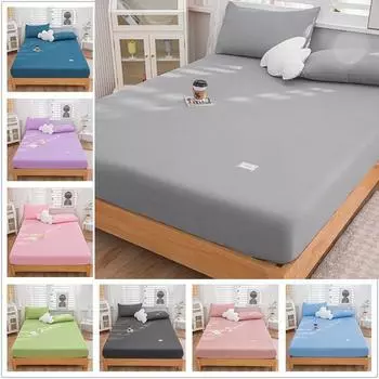 Эластичные простыни, наматрасник, мягкая хлопковая простыня, однотонное покрывало, покрывало, домашняя простыня (НЕТ наволочки ) 90x200cm only a sheet