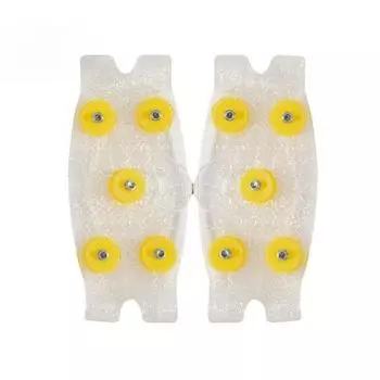 Эластичные прозрачные ледоступы с 5 металлическими шипами для нескользящей зимней ходьбы with 5 Tooth