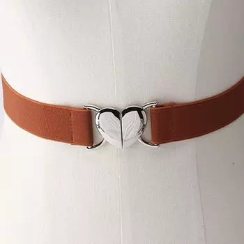 Эластичные ремни с металлической пряжкой в виде сердца для платья, свитера, декоративного пояса хаки