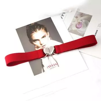 Эластичные ремни с металлической пряжкой в виде сердца для платья, свитера, декоративного пояса белый