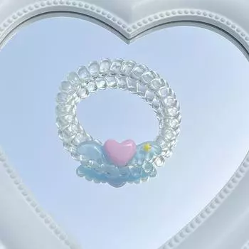 Эластичные резинки для волос для подростков в форме сердца и крыльев, эластичные веревки для волос, повседневная одежда, аксессуары для волос для маленьких девочек прозрачный