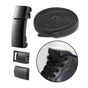 Эластичные шнурки без завязок, аксессуары, шнурки для обуви, для кроссовок чёрный