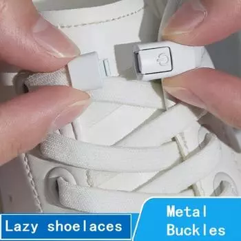 Эластичные шнурки из спандекса, 1 пара в упаковке — повседневные шнурки без завязывания 8 мм с металлическими пряжками, полые, легкие, можно стирать вручную, плетеные, однотонные чёрный