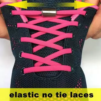 Эластичные шнурки, металлические капсульные пуговицы, шнурки без завязок, круглые ленивые шнурки, шнурки для обуви без завязок флуоресцентный зеленый